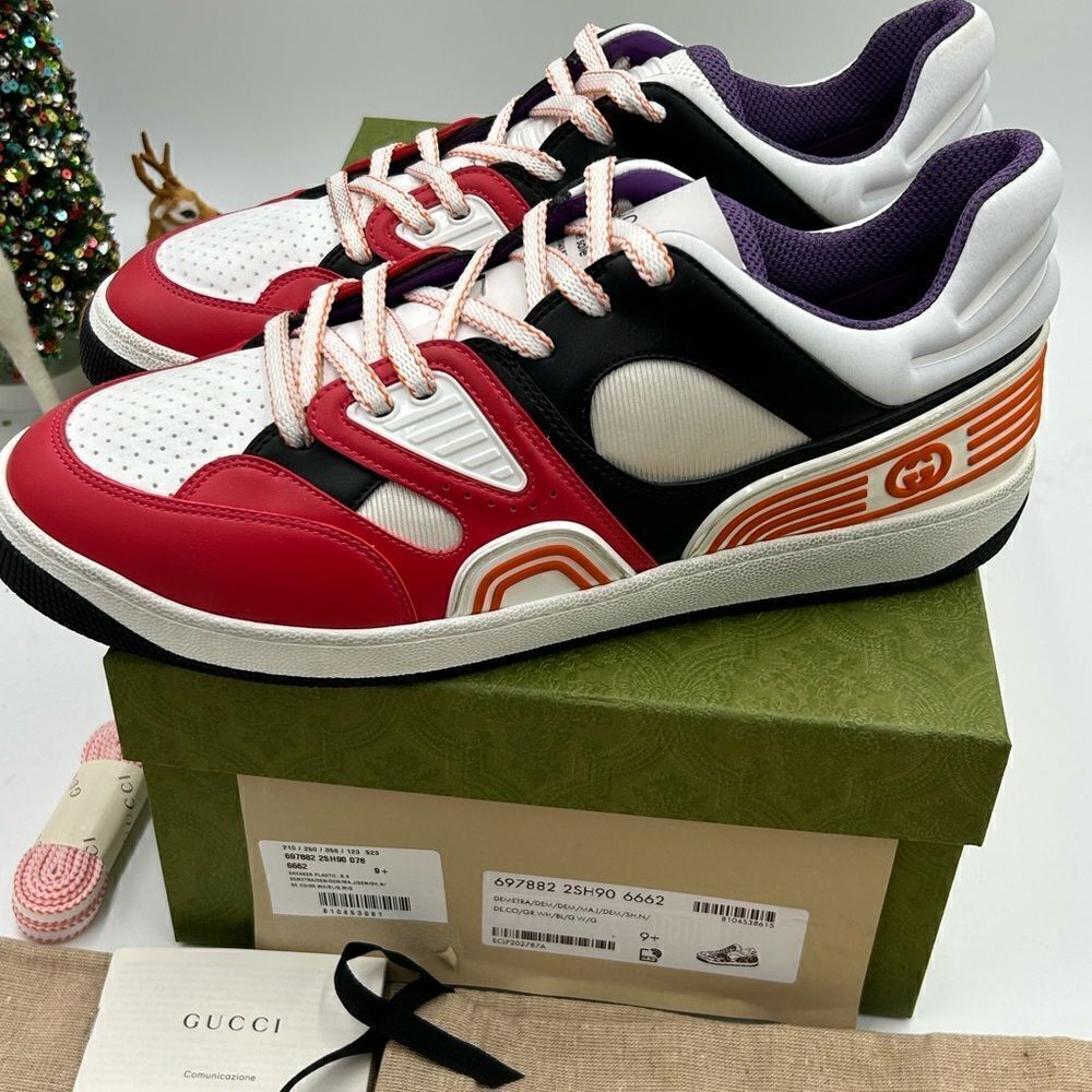 Men’s Gucci basket low top sneakers size 9.5 made in Italy - Picture 5 of 10